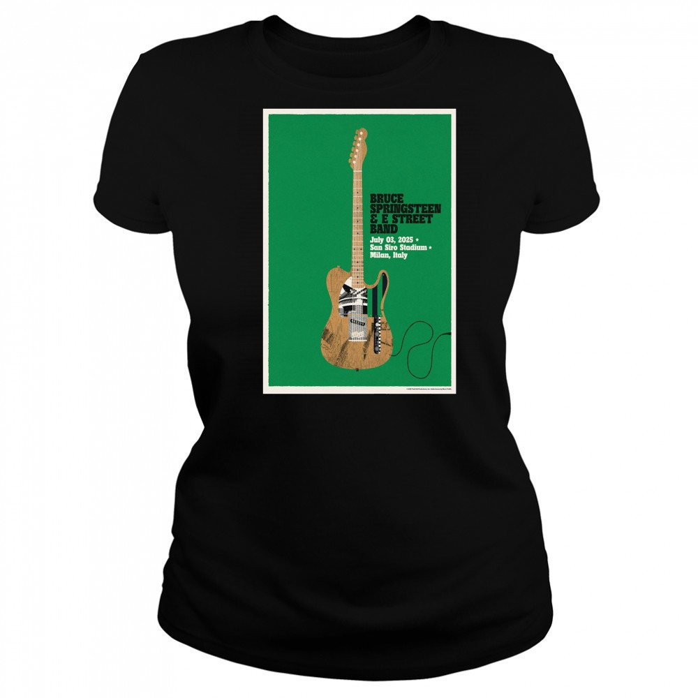 Bruce Springsteen And The E Street Band Tour Poster July 3 2025 In Milan Italy T-Shirt Women's T-shirt
