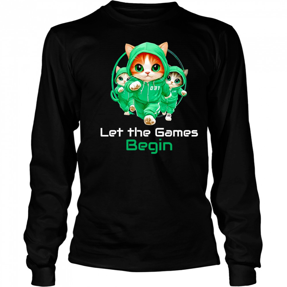 Cat Squid Game let the games begin shirt Long Sleeved