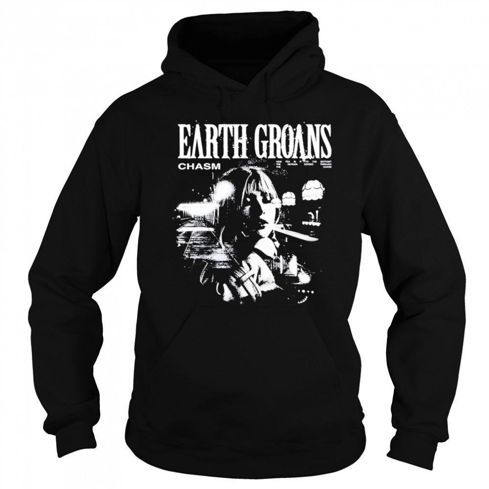 Earth Groans Chasm graphic retro shirt Hoodie