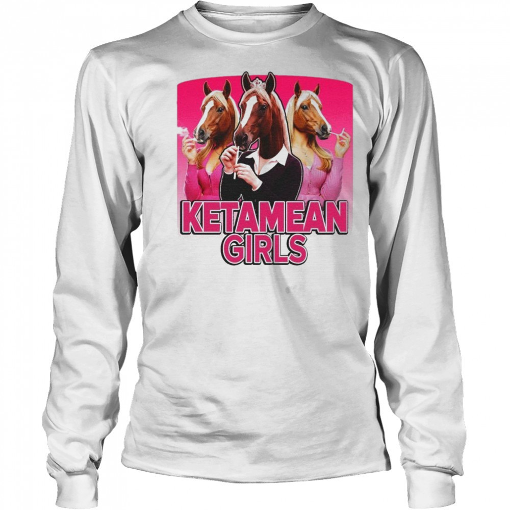 Ketamean Girls Horse Cigarettes T-shirt Long Sleeved