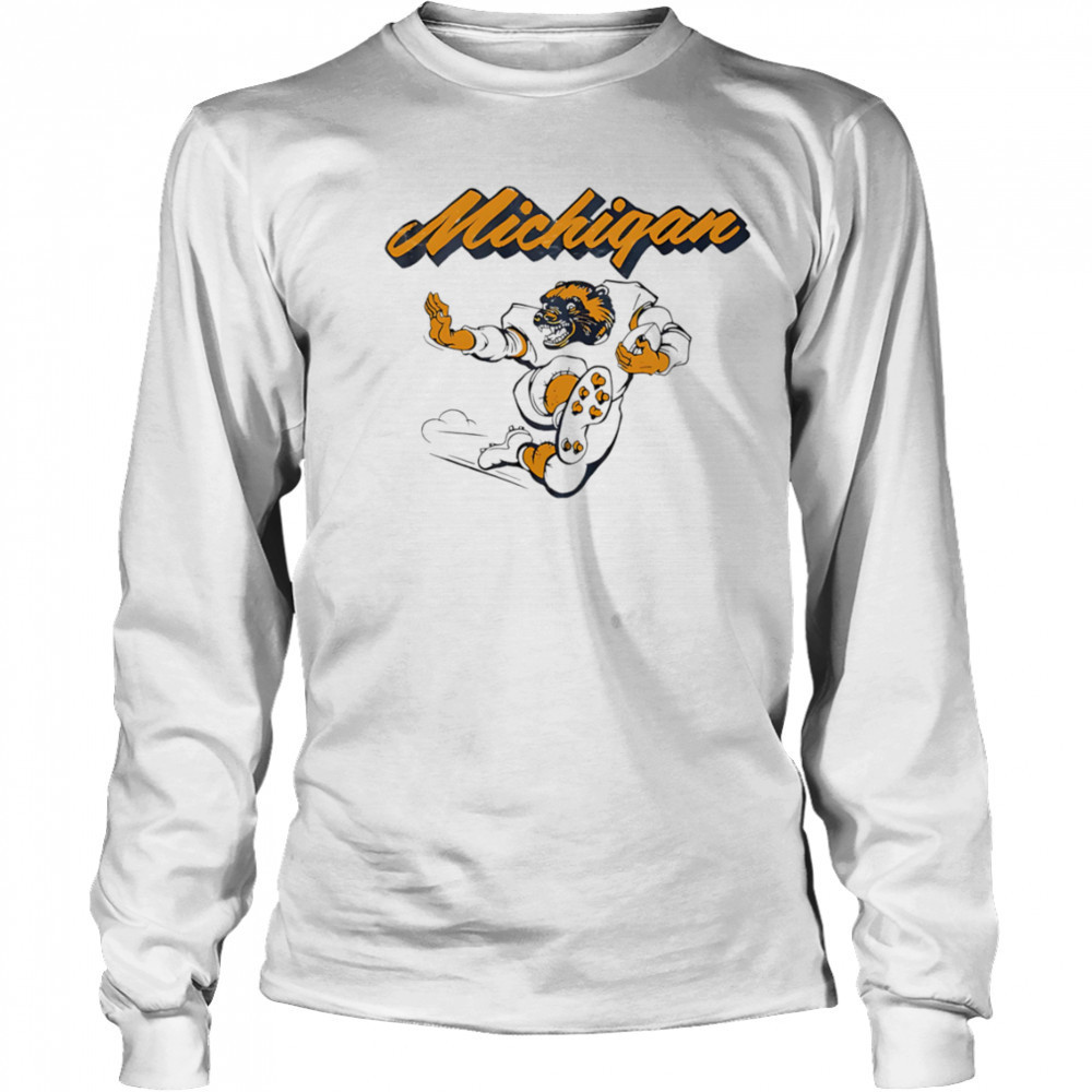 Michigan Mascot football shirt Long Sleeved