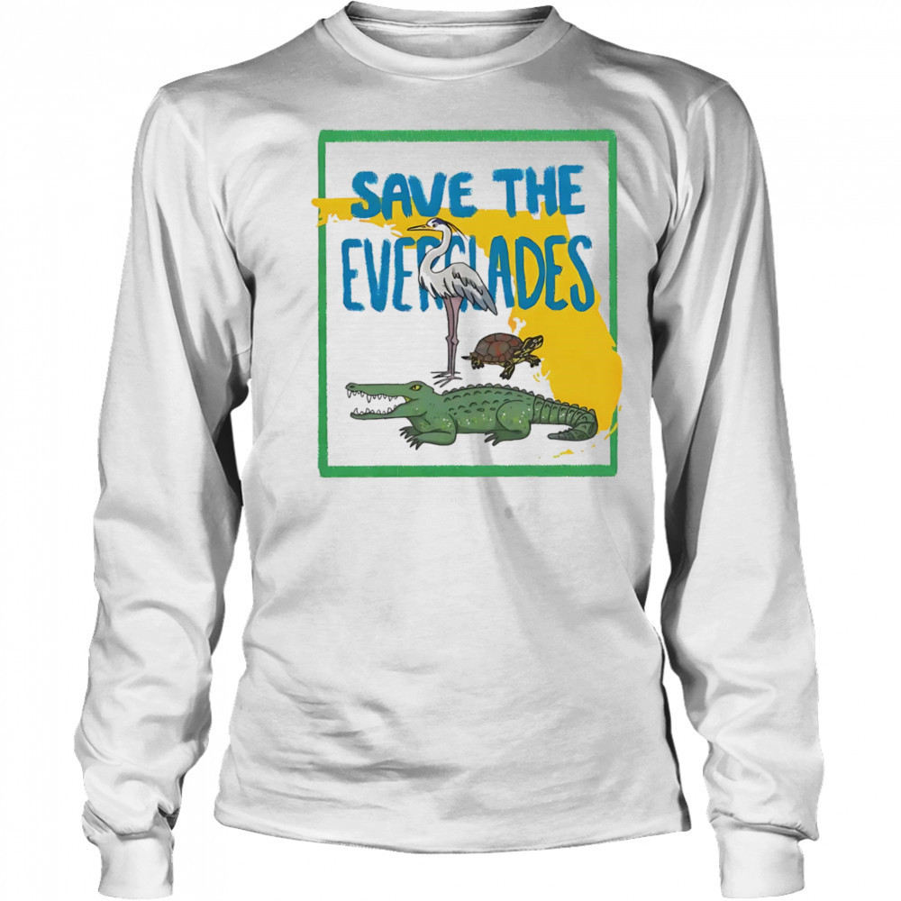 Save the Everglades Alligator shirt Long Sleeved