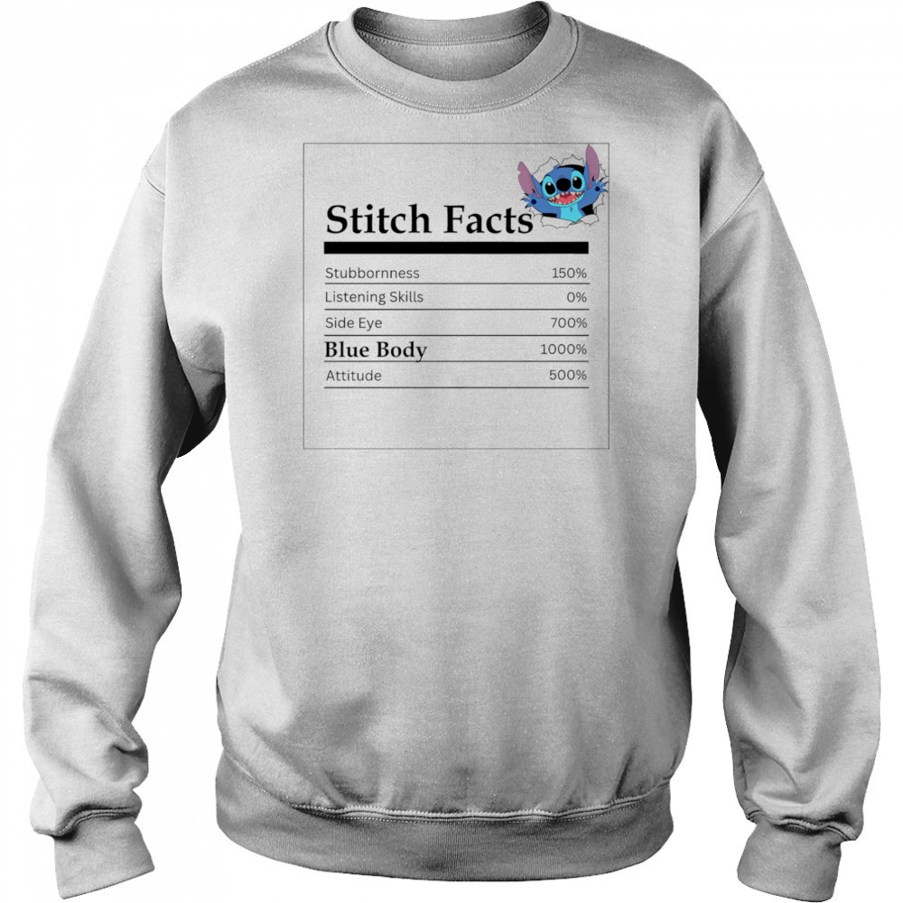 Stitch facts blue body shirt Sweatshirt