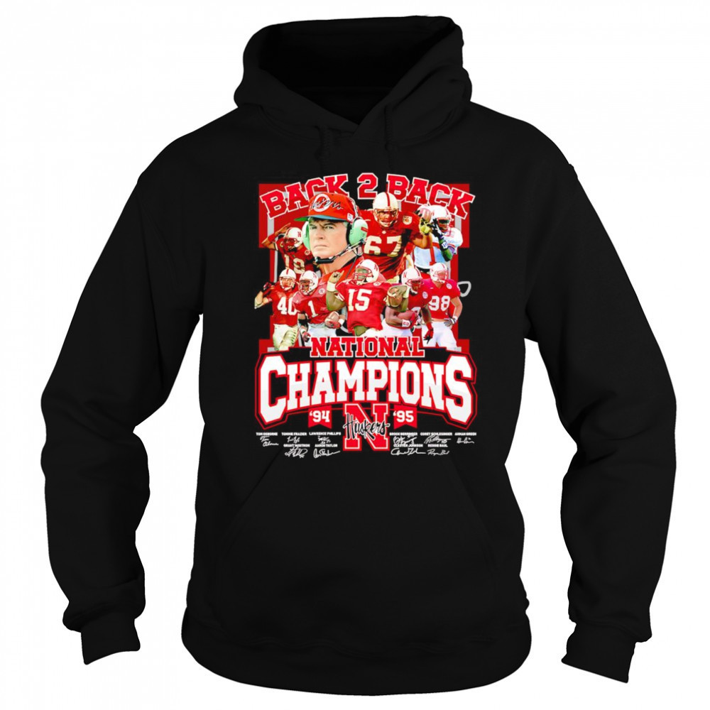 Back 2 back National Champions 94-95 Nebraska Huskers shirt Hoodie
