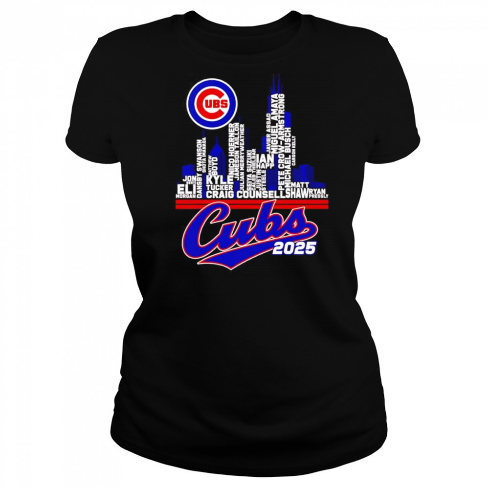 Chicago Cubs 2025 skyline name shirt Women's T-shirt