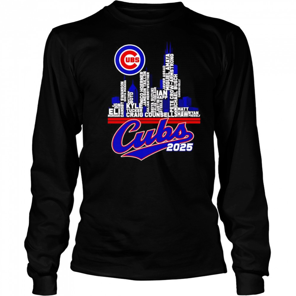 Chicago Cubs 2025 skyline name shirt Long Sleeved