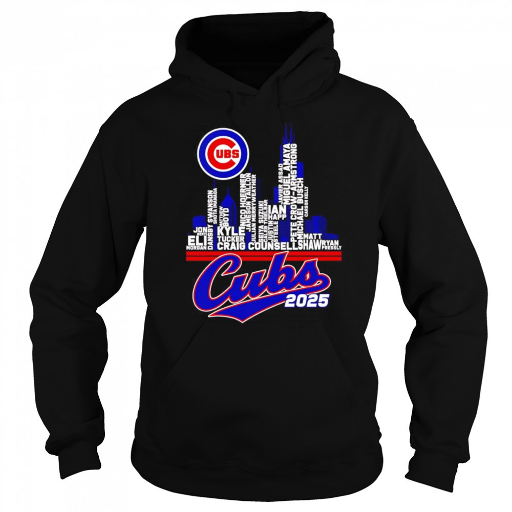 Chicago Cubs 2025 skyline name shirt Hoodie