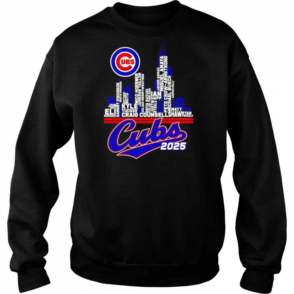 Chicago Cubs 2025 skyline name shirt Sweatshirt