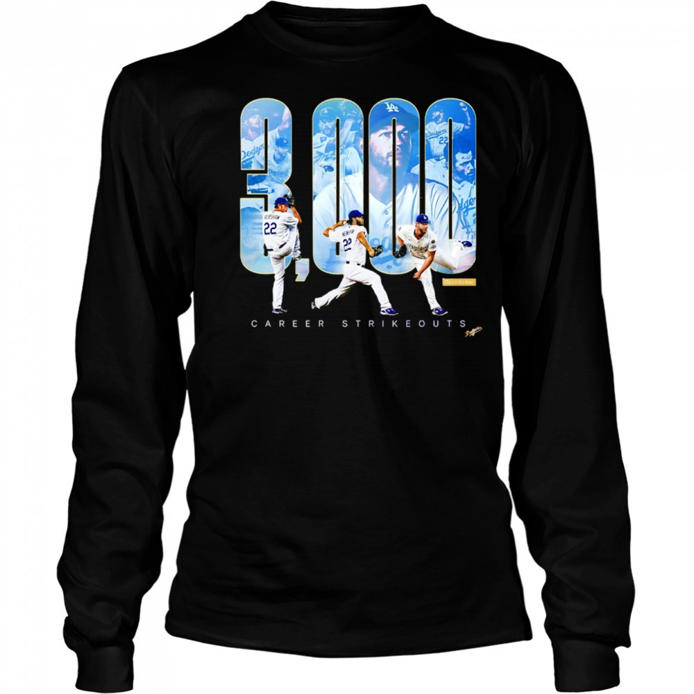 Clayton Kershaw Los Angeles Dodgers 3000 Career Strikeouts shirt Long Sleeved