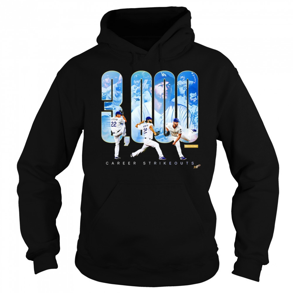 Clayton Kershaw Los Angeles Dodgers 3000 Career Strikeouts shirt Hoodie