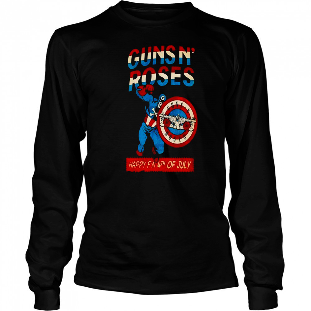 Gun N Roses Happy 4th Of July Unisex T-Shirt Long Sleeved