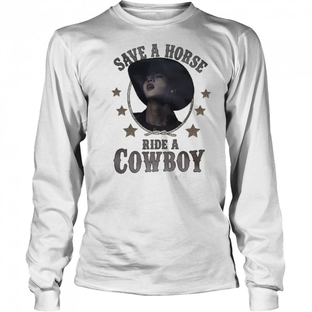 IJBOL Save A Hores Ride A Cowboy Shirt Long Sleeved