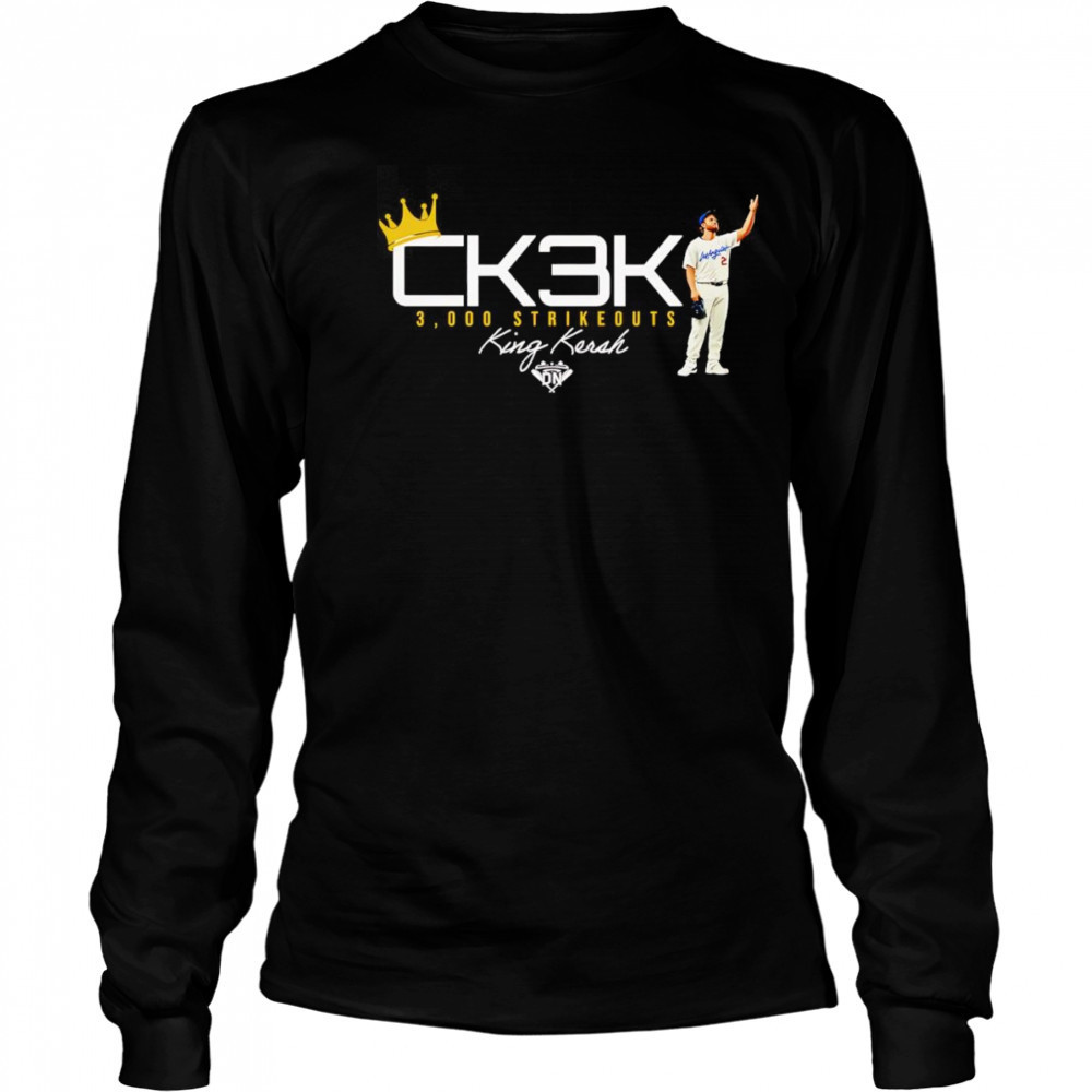 King Kersh 3,000 Strikeouts I Los Angeles Baseball shirt Long Sleeved