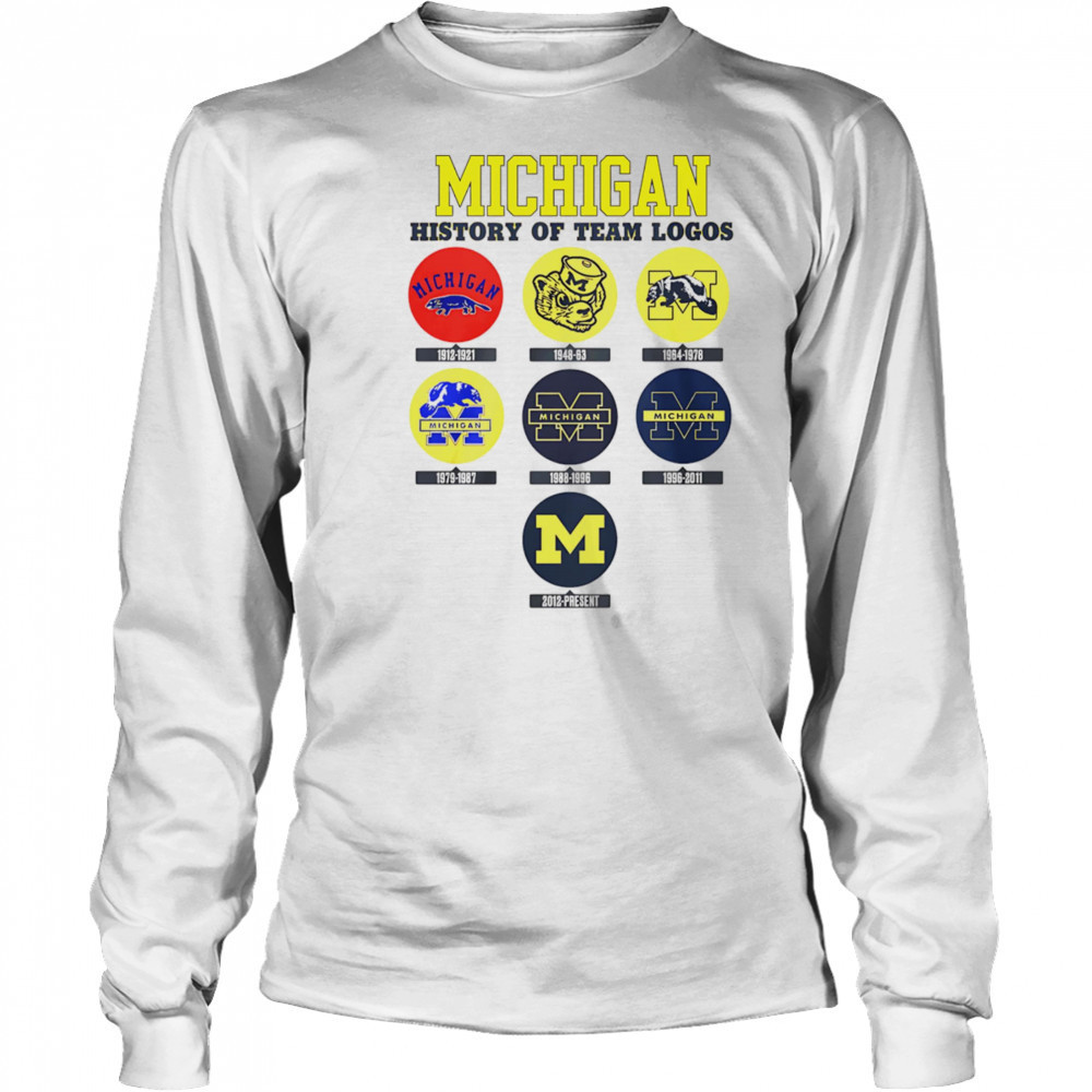 Michigan history of team logos shirt Long Sleeved