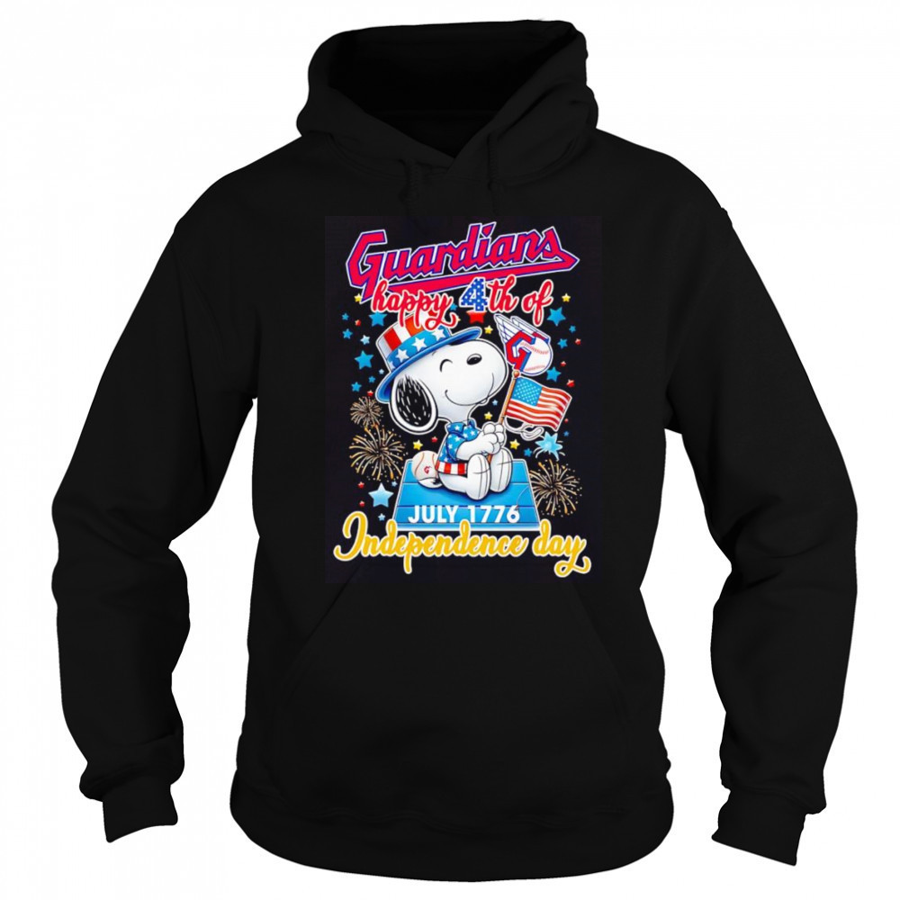 Snoopy Cleveland Guardians Happy 4th of July 1776 Independence day shirt Hoodie