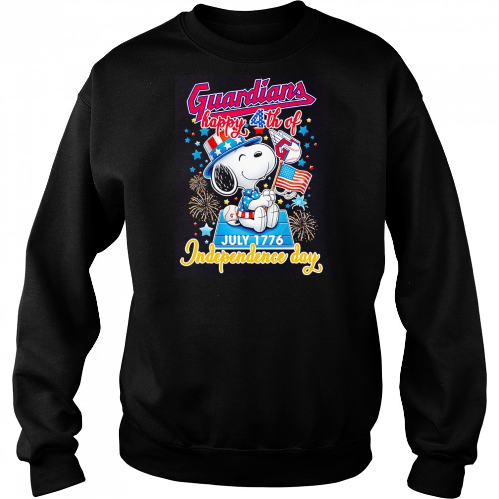 Snoopy Cleveland Guardians Happy 4th of July 1776 Independence day shirt Sweatshirt