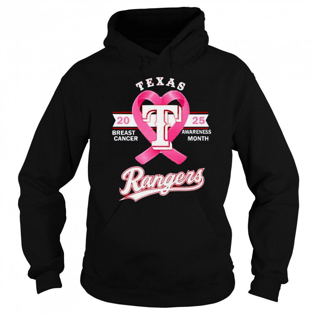 Texas Rangers 2025 breast cancer awareness month shirt Hoodie