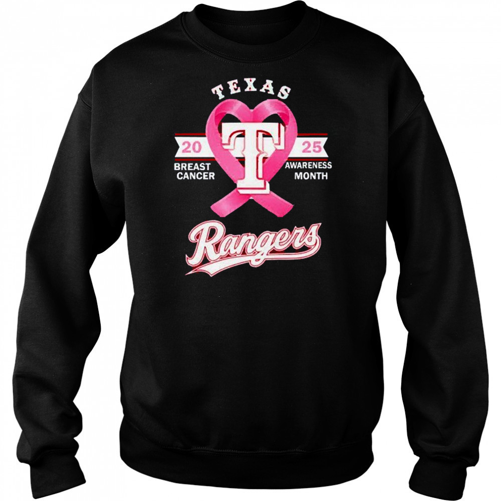 Texas Rangers 2025 breast cancer awareness month shirt Sweatshirt