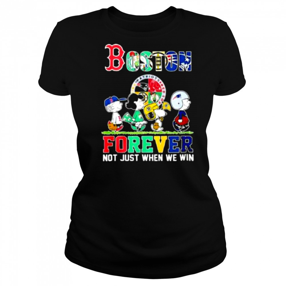 The Peanuts Boston Sports Teams crossing forever not just when we win shirt Women's T-shirt
