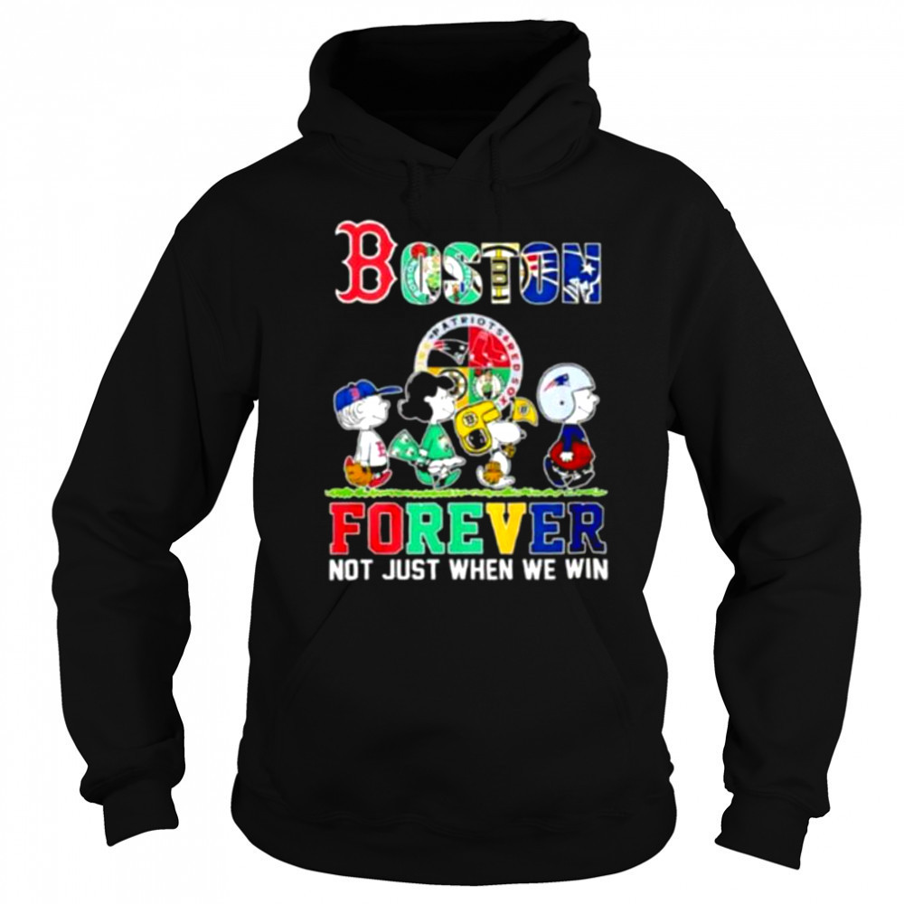 The Peanuts Boston Sports Teams crossing forever not just when we win shirt Hoodie