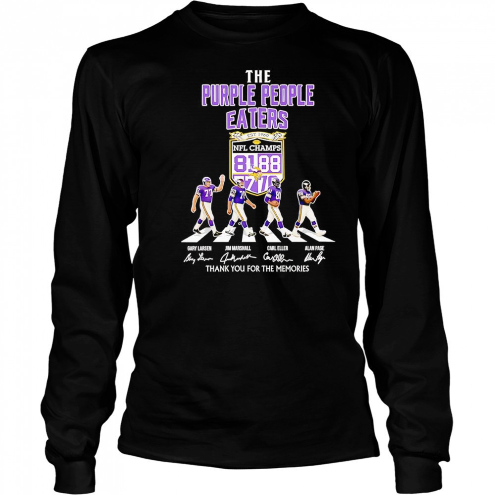 The purple people eaters NFL Champs thank you for the memories shirt Long Sleeved