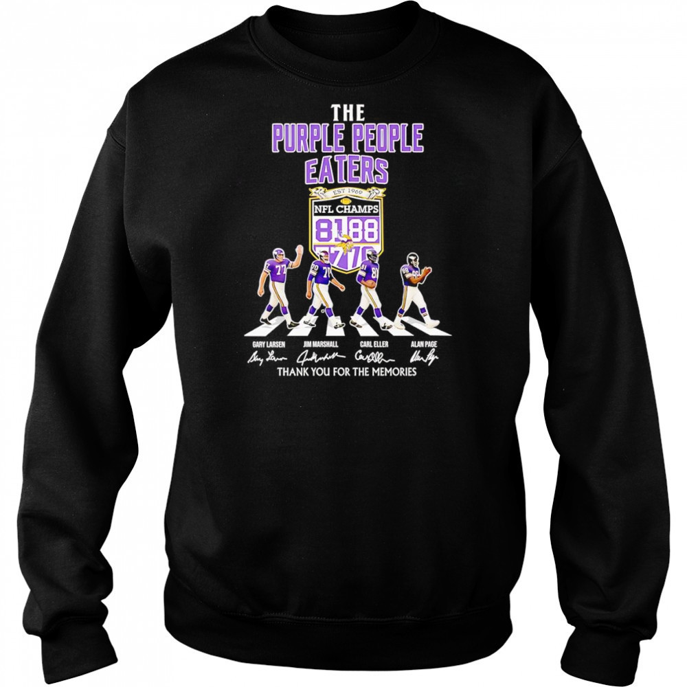 The purple people eaters NFL Champs thank you for the memories shirt Sweatshirt
