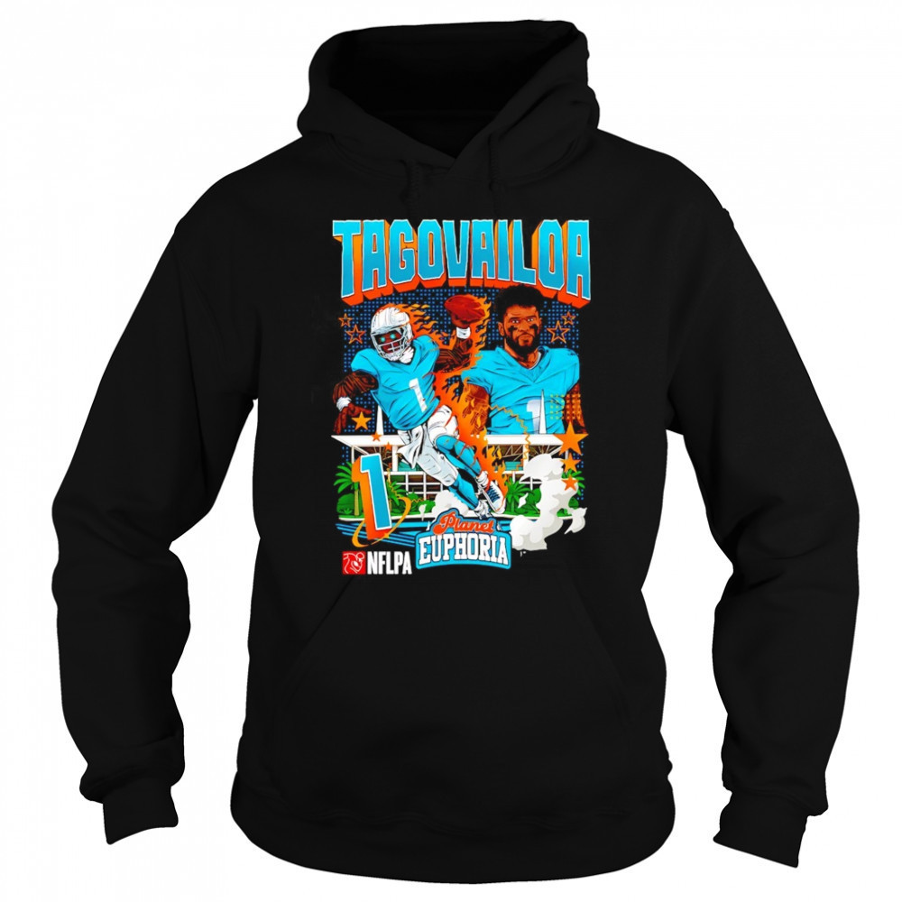 Tua Tagovailoa #1 Miami Dolphins Football flames comic shirt Hoodie