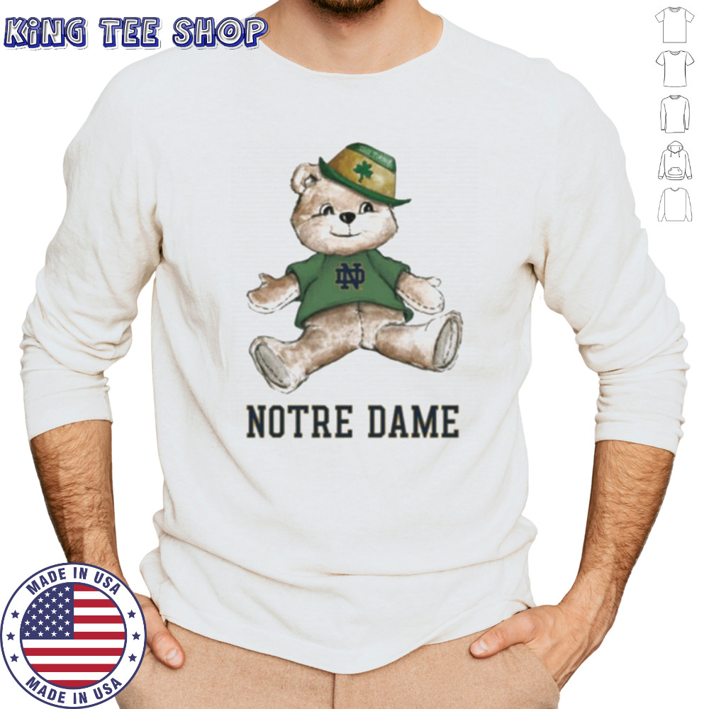 Tiny Turnip Teddy Bear Notre Dame Fighting Irish T shirt Long Sleeved