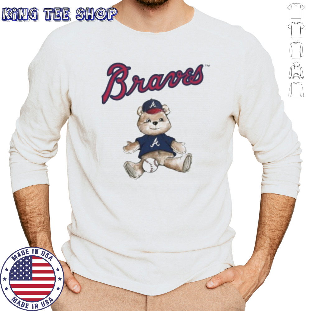 Tiny Turnip Teddy Bear X Atlanta Braves Baseball T shirt Long Sleeved
