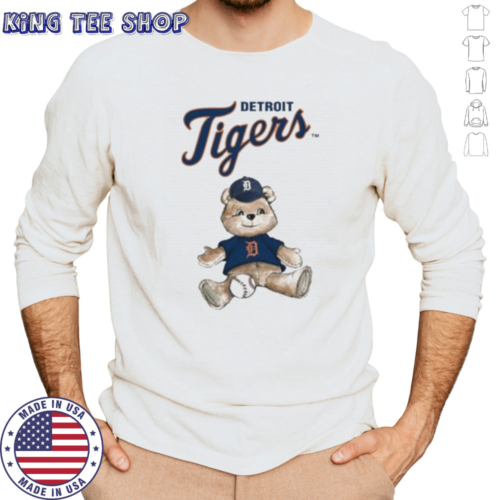 Tiny Turnip Teddy Bear X Detroit Tigers Baseball T shirt Long Sleeved