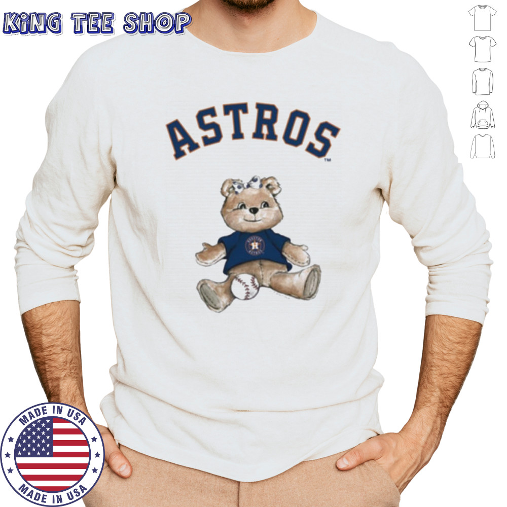 Tiny Turnip Teddy Bear X Houston Astros Baseball T shirt Long Sleeved