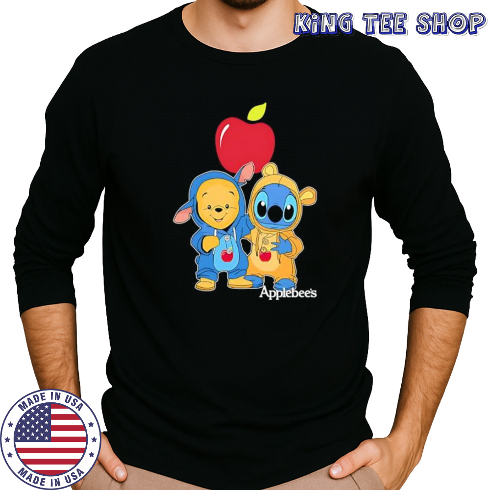 Applebee’s pooh and stitch friends shirt Long Sleeved
