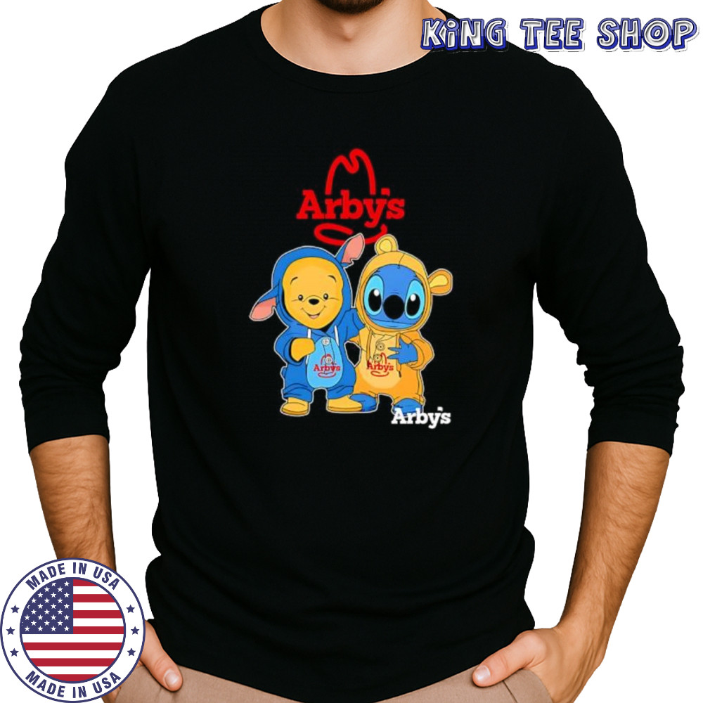 Arby’s pooh and stitch friends shirt Long Sleeved