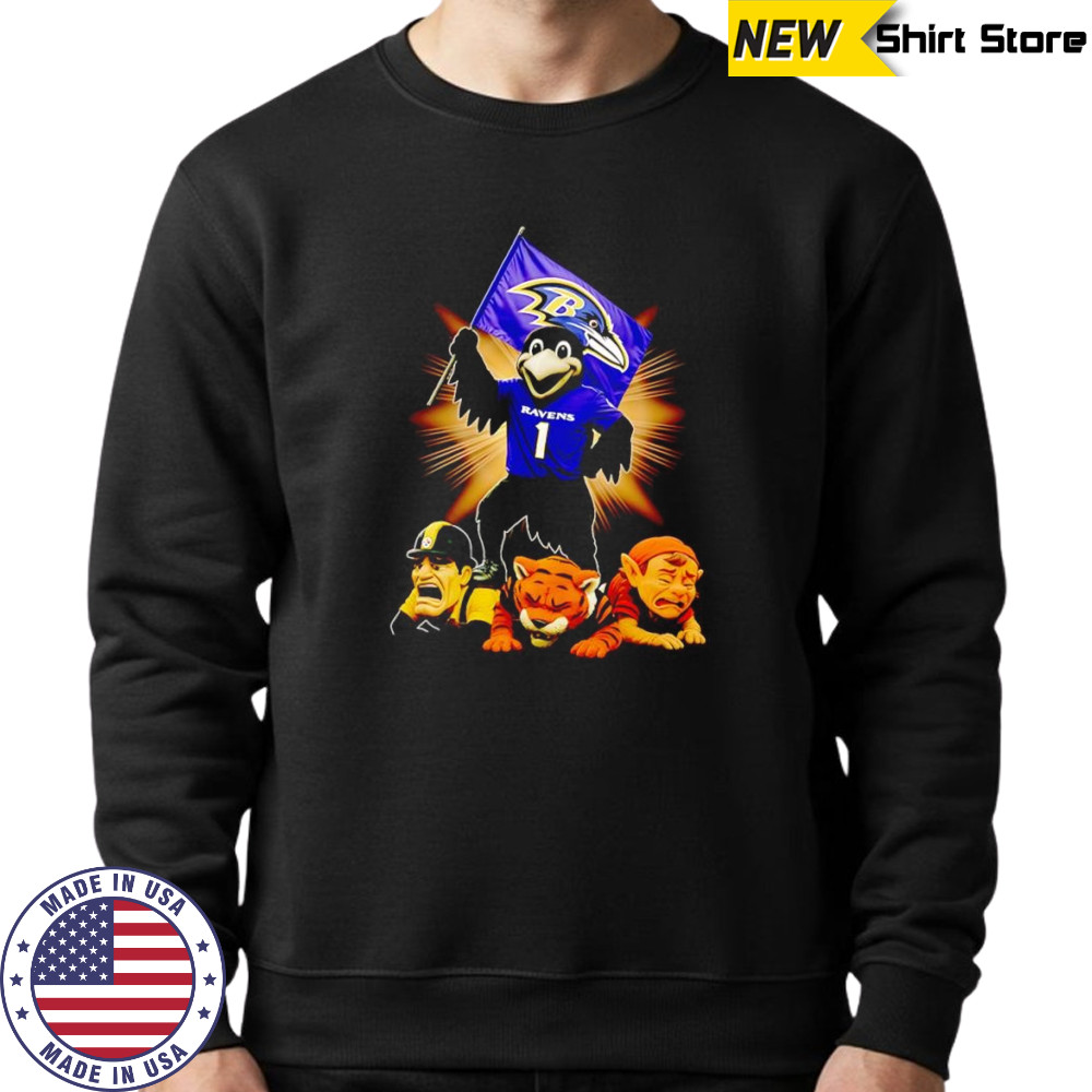 Baltimore Ravens mascot standing with flag shirt Sweatshirt