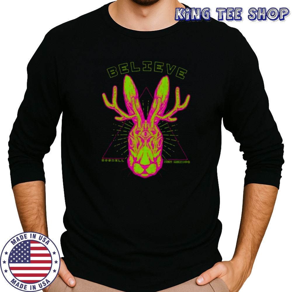 Believe rabbit head shirt Long Sleeved
