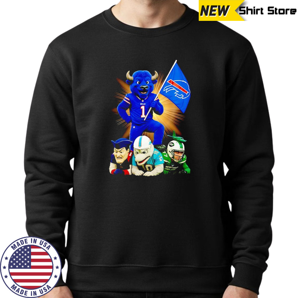 Buffalo Bills mascot standing with flag shirt Sweatshirt