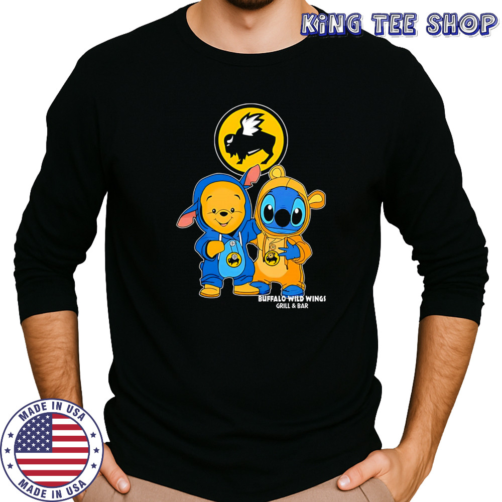 Buffalo wild wings pooh and stitch friends shirt Long Sleeved