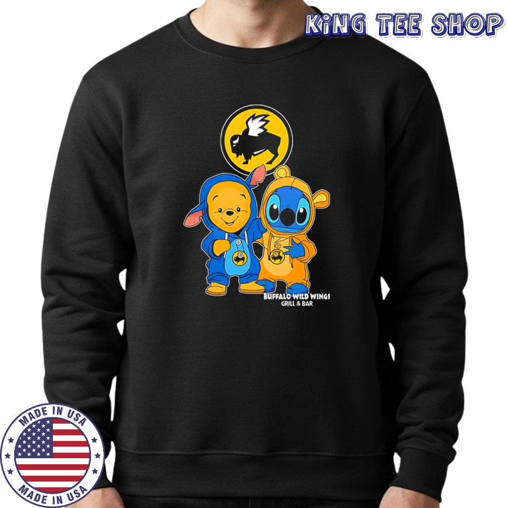 Buffalo wild wings pooh and stitch friends shirt Sweatshirt