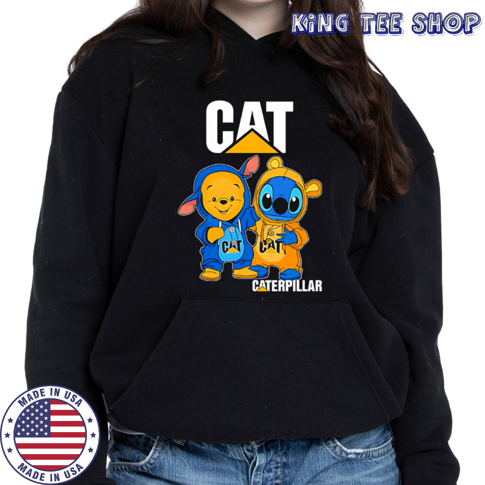 Cat caterpillar pooh and stitch friends shirt Hoodie