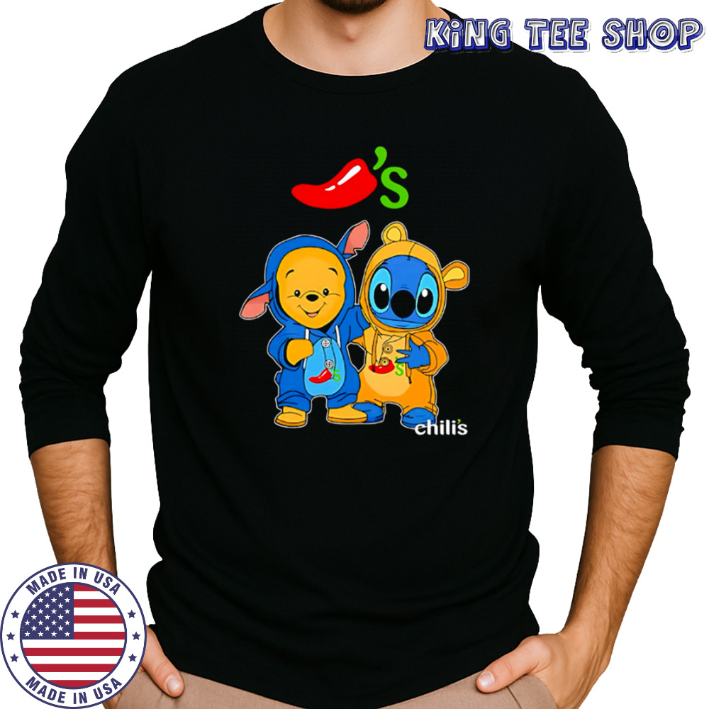 Chili’s pooh and stitch friends shirt Long Sleeved