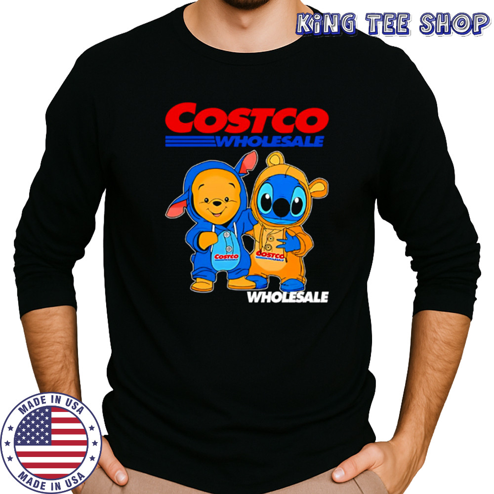 Costco wholesale pooh and stitch friends shirt Long Sleeved