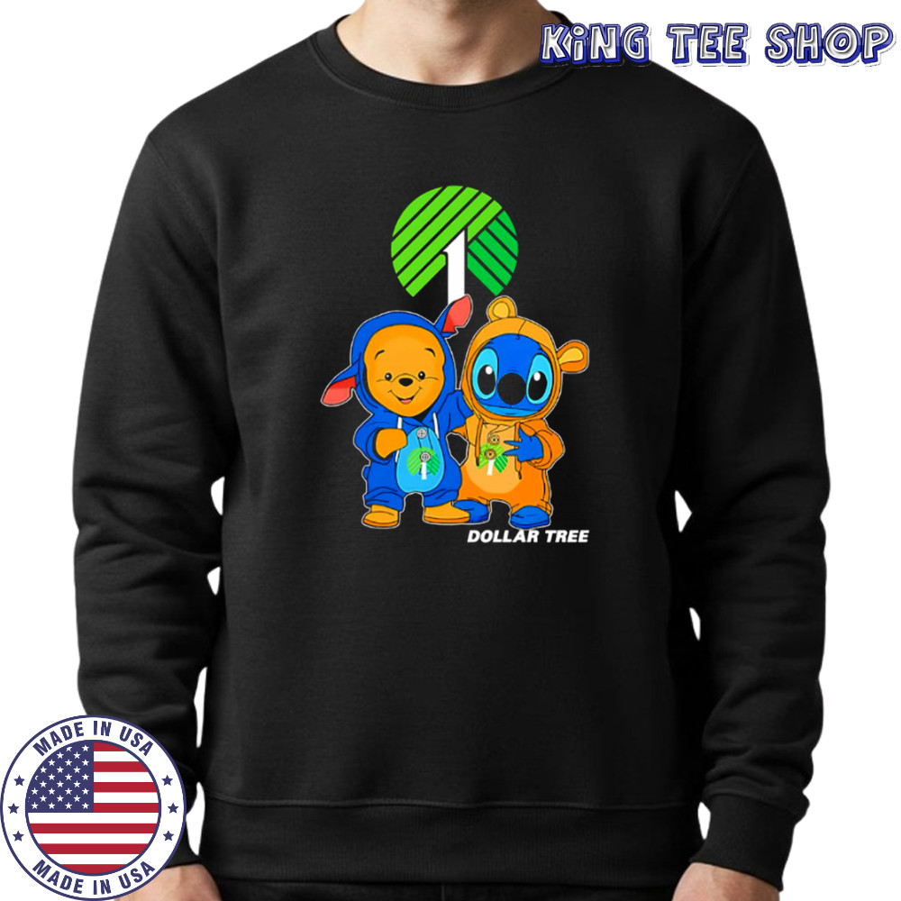 Dollar tree pooh and stitch friends shirt Sweatshirt