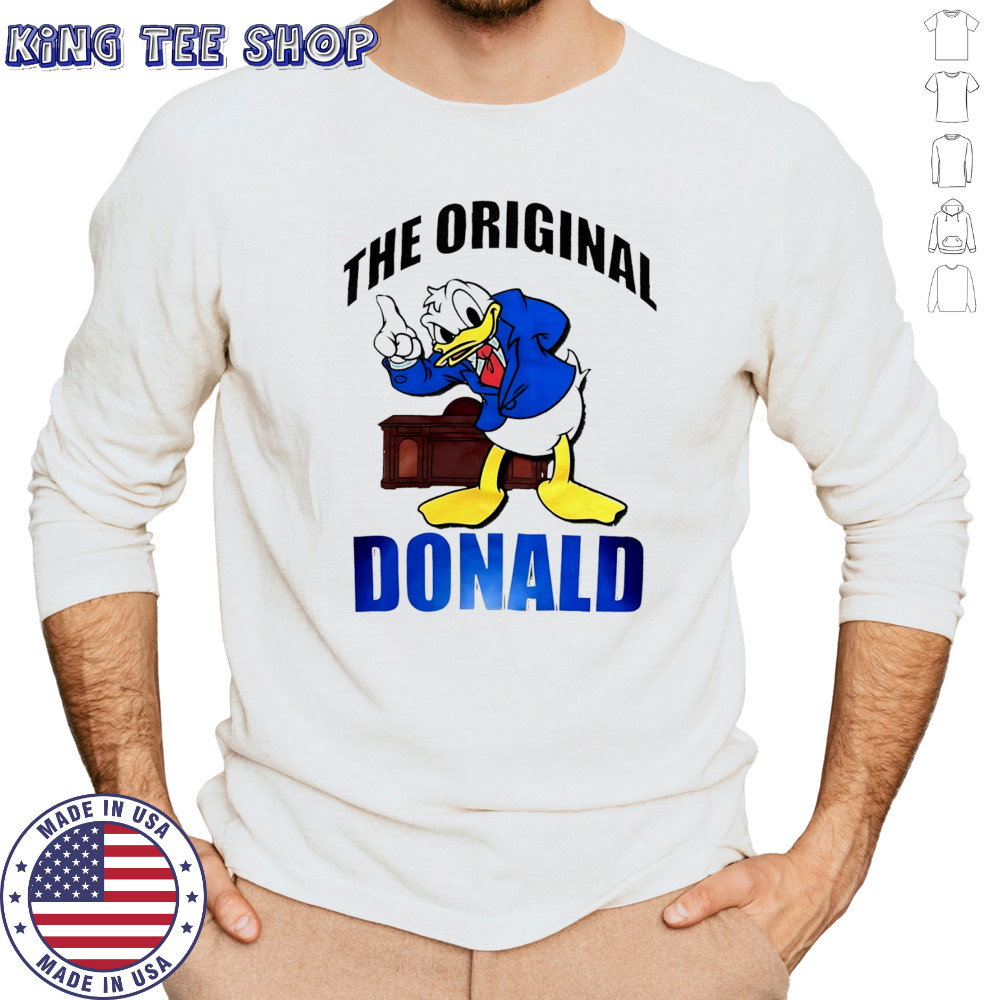 Donald Duck Beige Disney The Original Donald cartoon shirt Long Sleeved