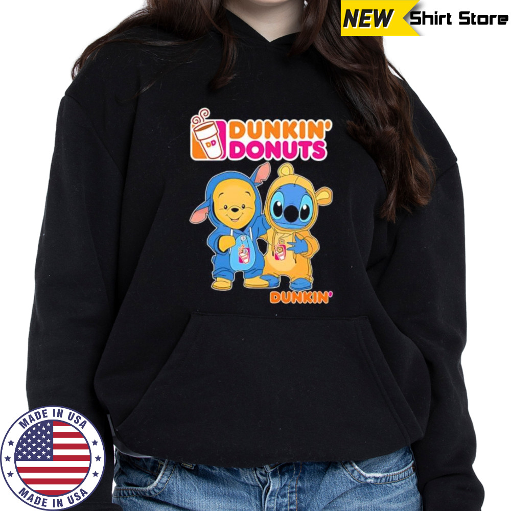 Dunkin’ pooh and stitch friends shirt Hoodie