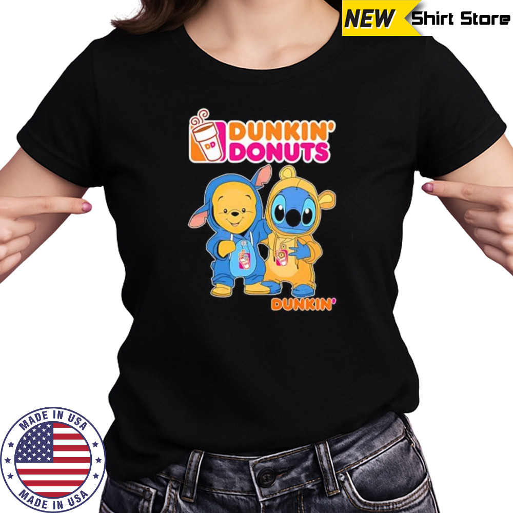 Dunkin’ pooh and stitch friends shirt Women's T-shirt