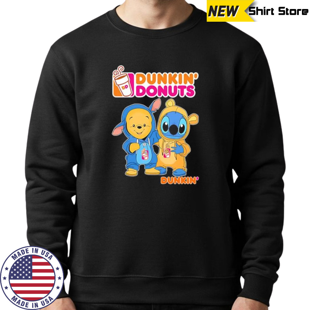 Dunkin’ pooh and stitch friends shirt Sweatshirt