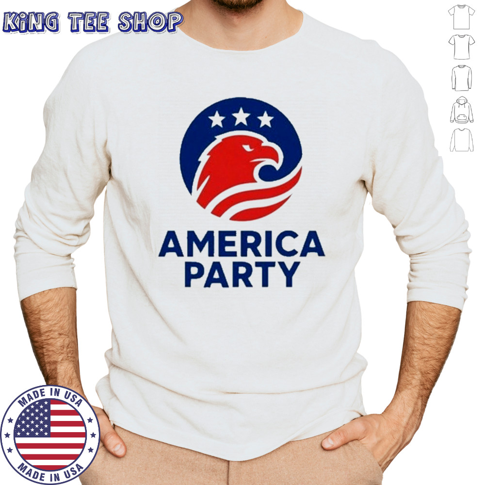 Elon Musk America Party Flag T-Shirt Long Sleeved