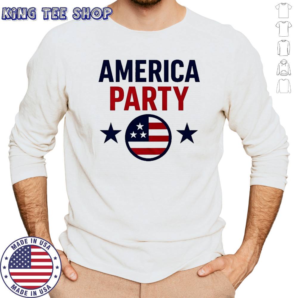 Elon Musk America Party Supporter T-Shirt Long Sleeved