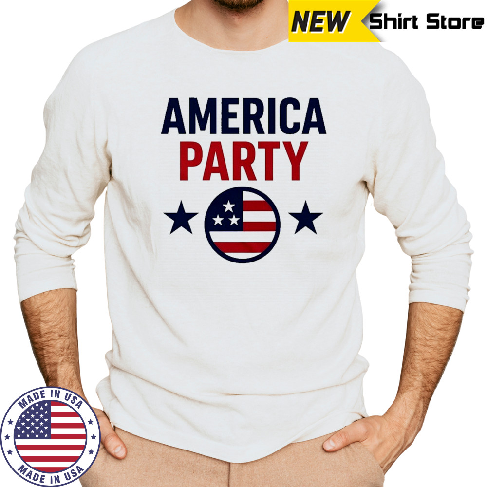 Elon Musk America Party Supporter T-Shirt Long Sleeved