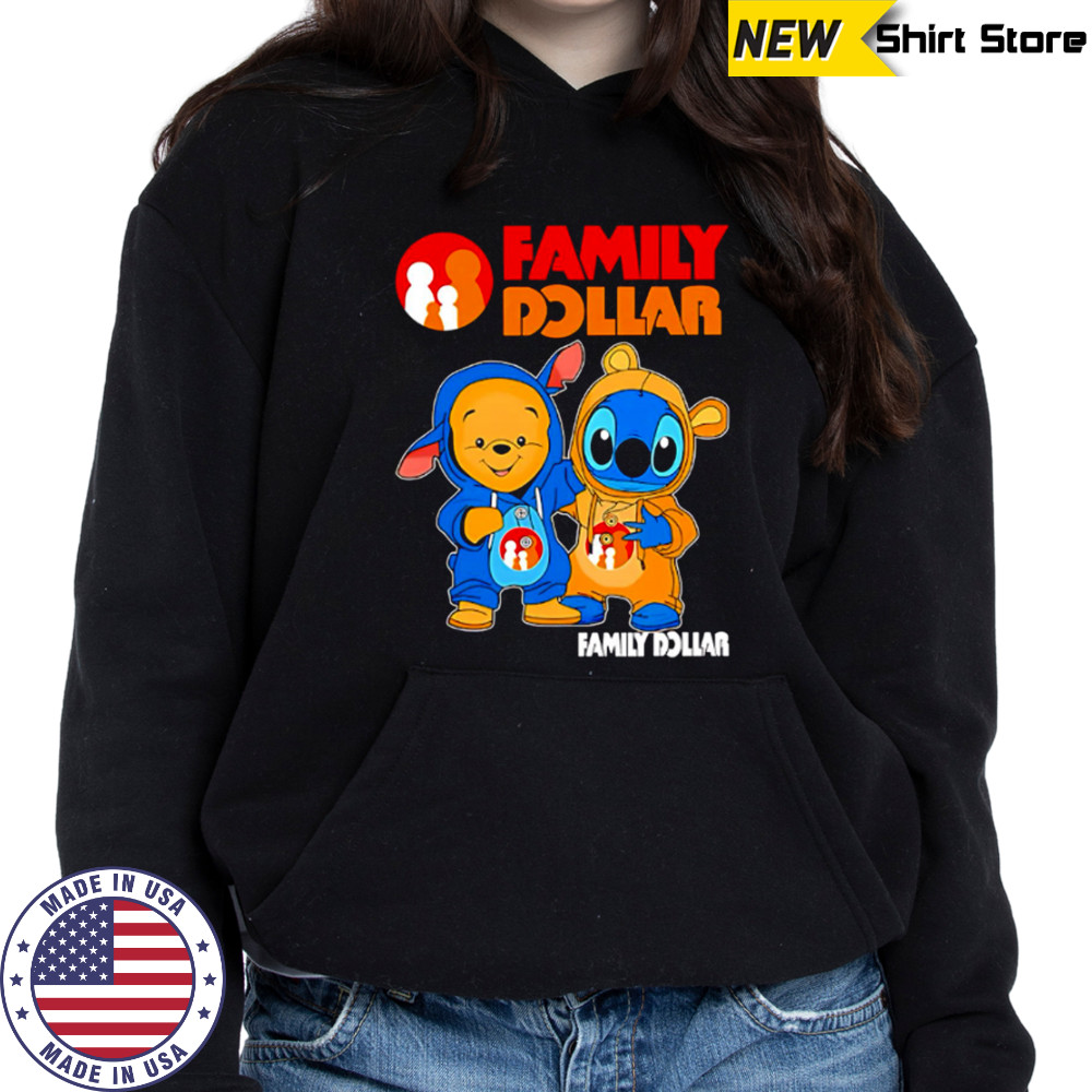 Family dollar pooh and stitch friends shirt Hoodie